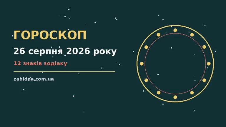 Зодіакальний знак і записник із планами на середу 26 серпня 2026 року