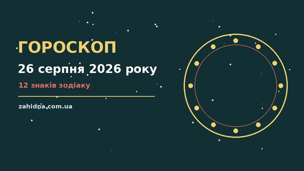 Зодіакальний знак і записник із планами на середу 26 серпня 2026 року