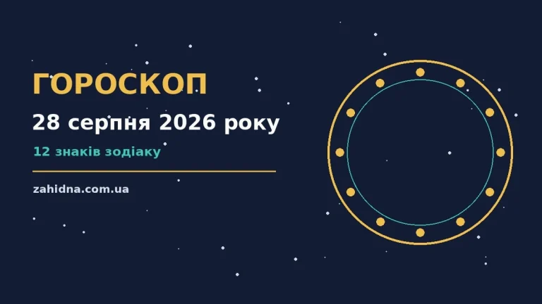 Гороскоп на 28 серпня 2026 року: символічне зображення знаків Зодіаку на тлі ранкового неба